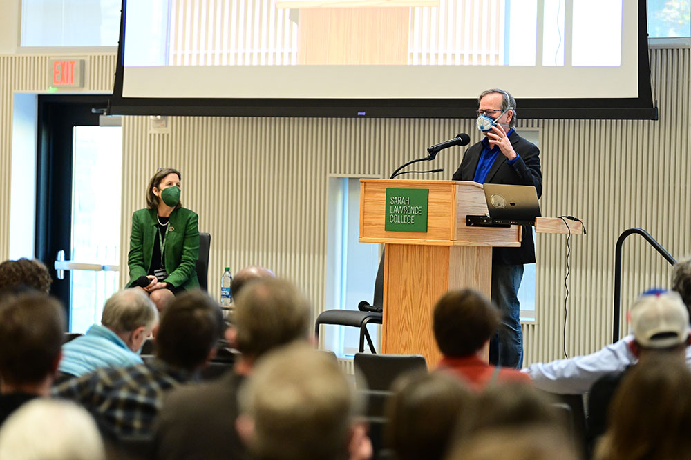 Paul Edwards delivering a lecture