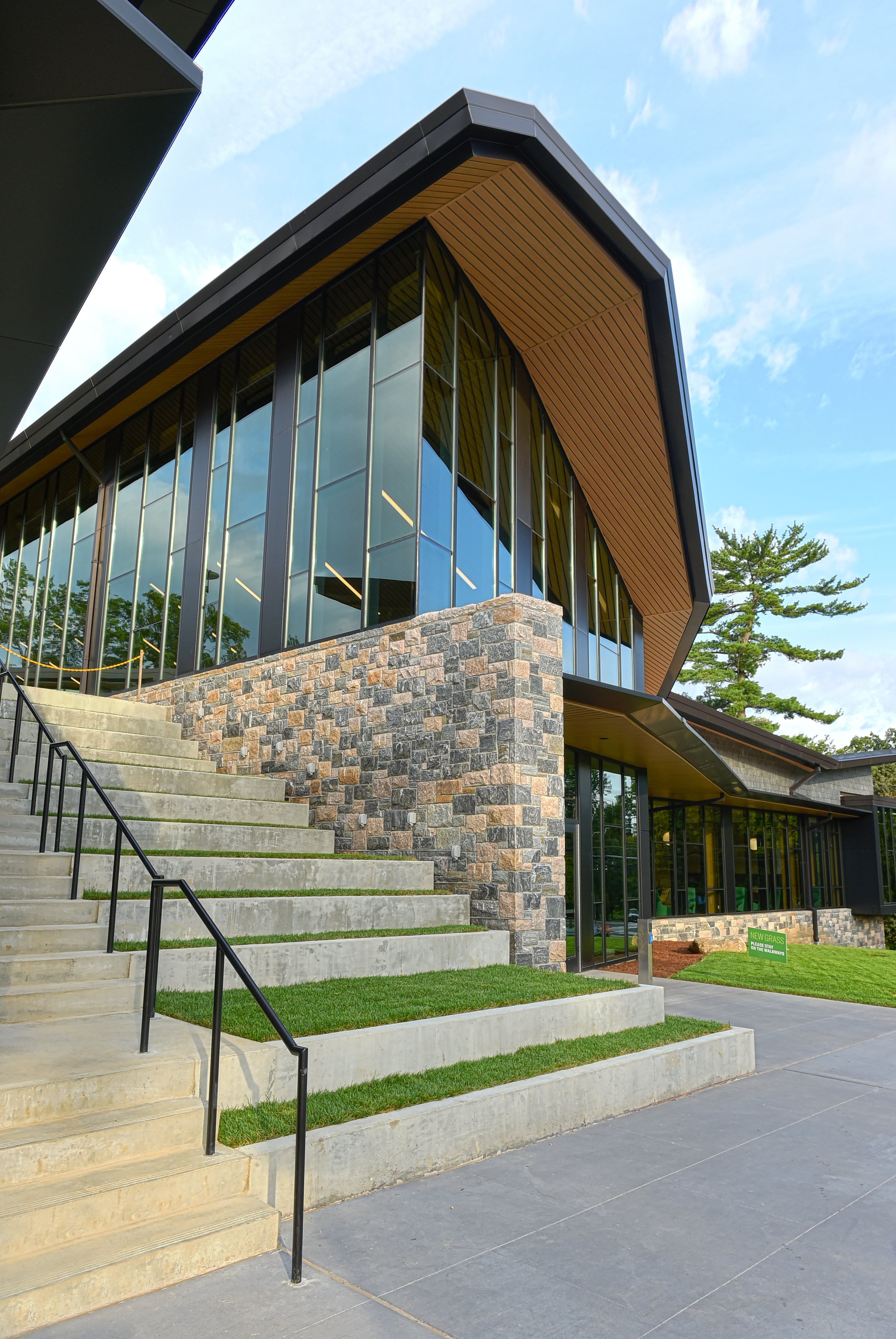 Exterior stairs at Barbara Walters Campus Center