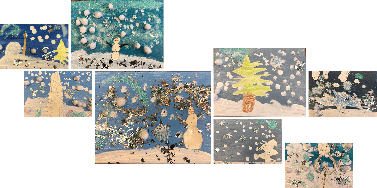 Winter scenes created by the students of the Early Childhood Center—an annual tradition. #SarahLawrenceTogether