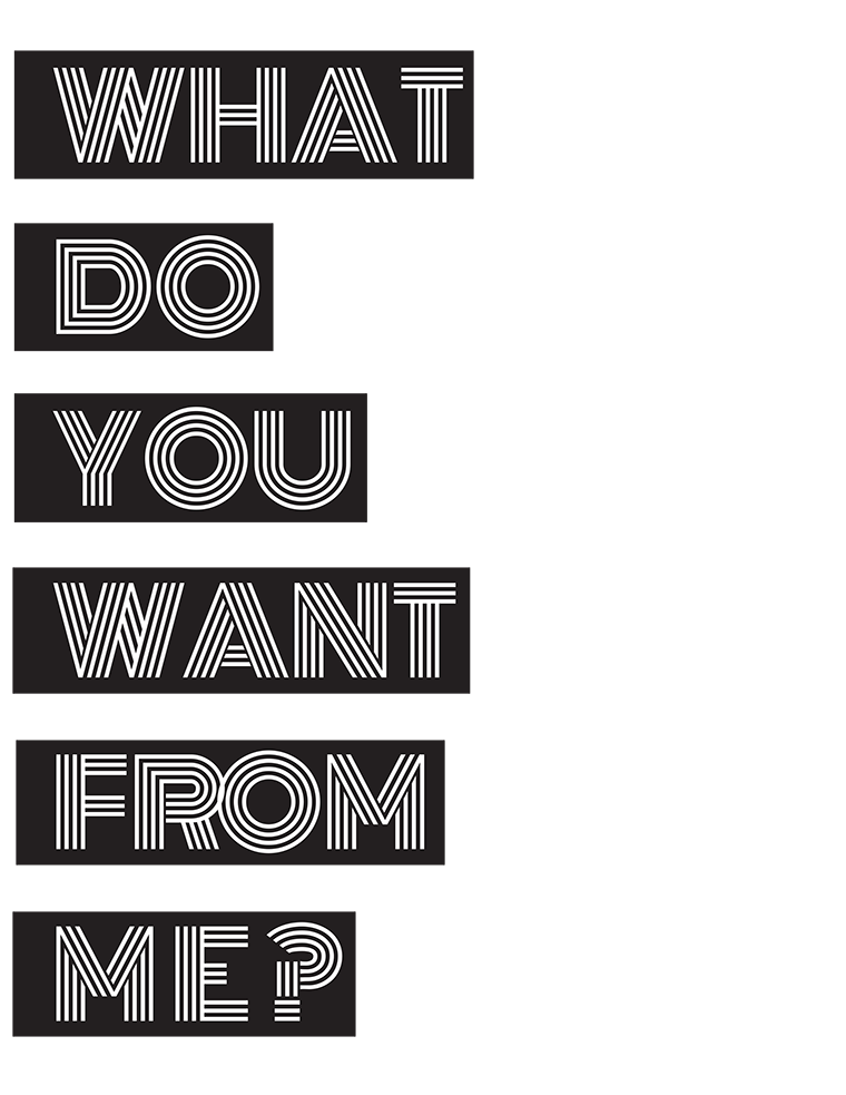 Cover typography: What do you want from me?