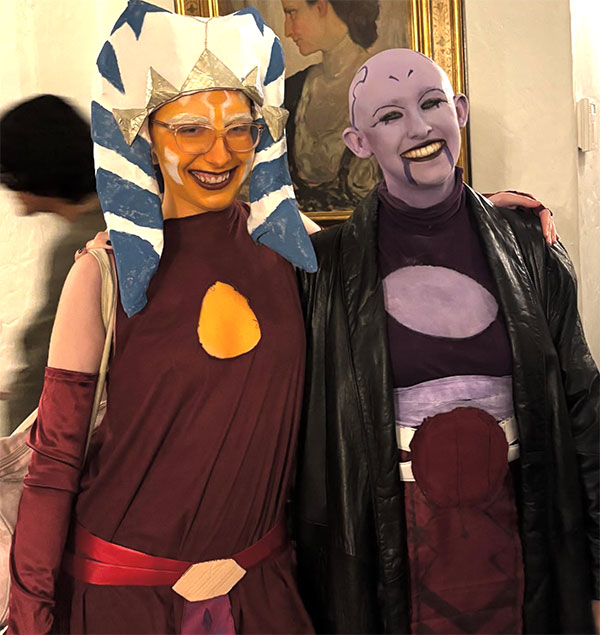 Students in costumes for Halloween