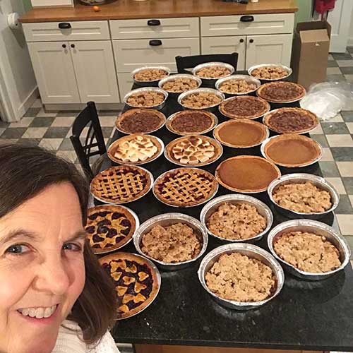 President Judd with pies