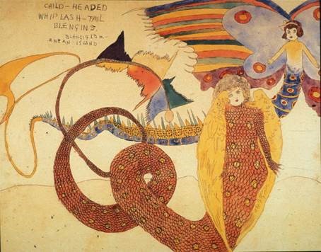 Image from The Story of the Vivian Girls, in What is Known as the Realms of the Unreal, of the Glandeco-Angelinian War Storm, Caused by the Child Slave Rebellion, written and illustrated by Henry Darger