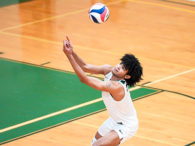 Nate Davis in action on the volleyball court