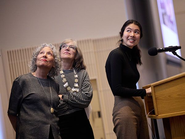 Karintha Lowe with Saralinda Lichtblau and Laura Vookles from the Hudson River Museum