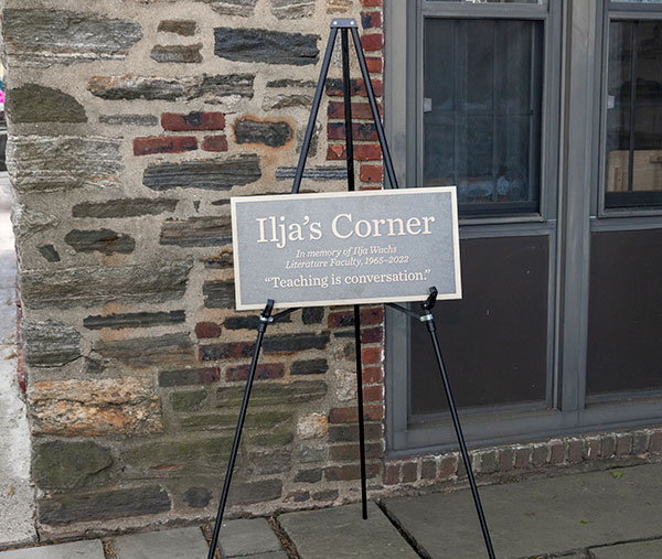 Photo of a plaque that says Ilja's Corner