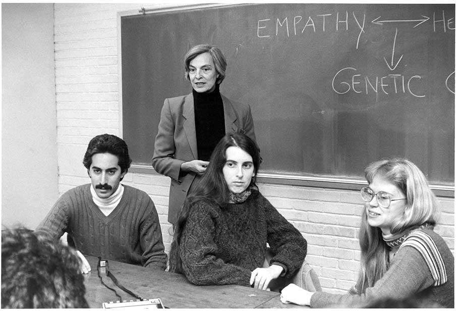 Joan Marks in class with students