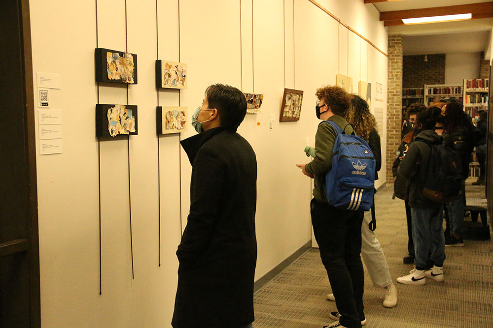 People viewing artwork