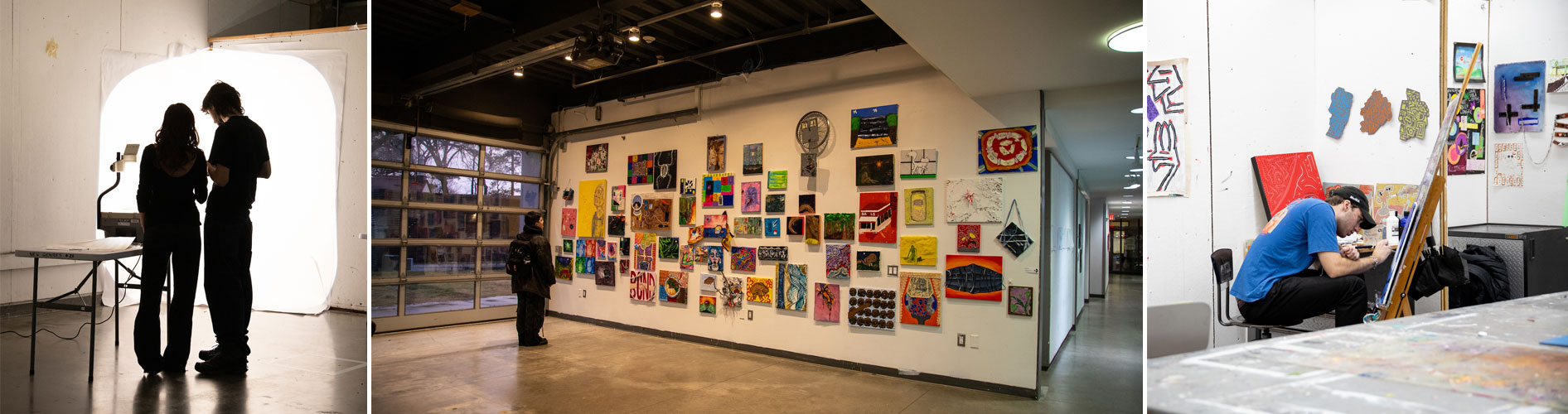 Collage of photos from Open Studios