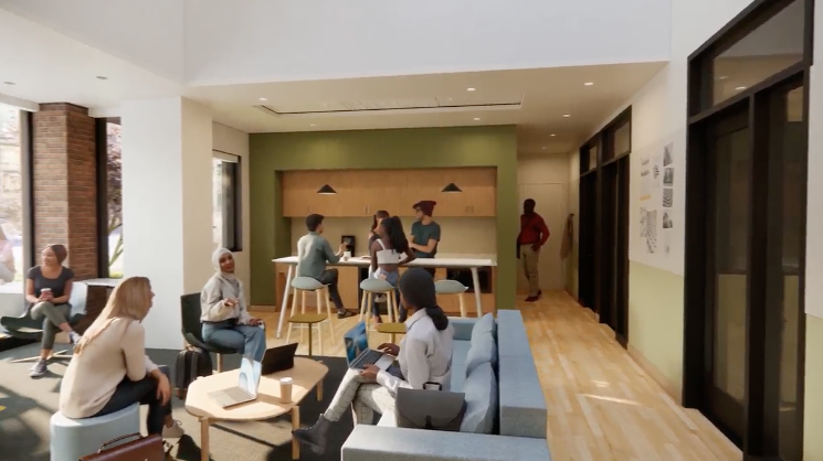 Rendering of interior space