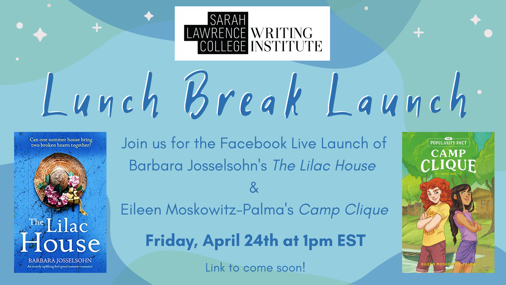 lunch break launch flyer for Eileen Palma and Barbara Josselsohn