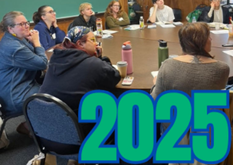 people seated around a round table with 2025 text on top 